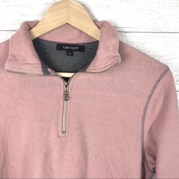 KAREN KANE Pink Half Zip Pullover SweatShirt - Picture 3 of 6